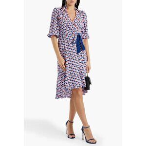 Diane von Furstenberg Ana Wrap Dress Multicolored Womens Size 0